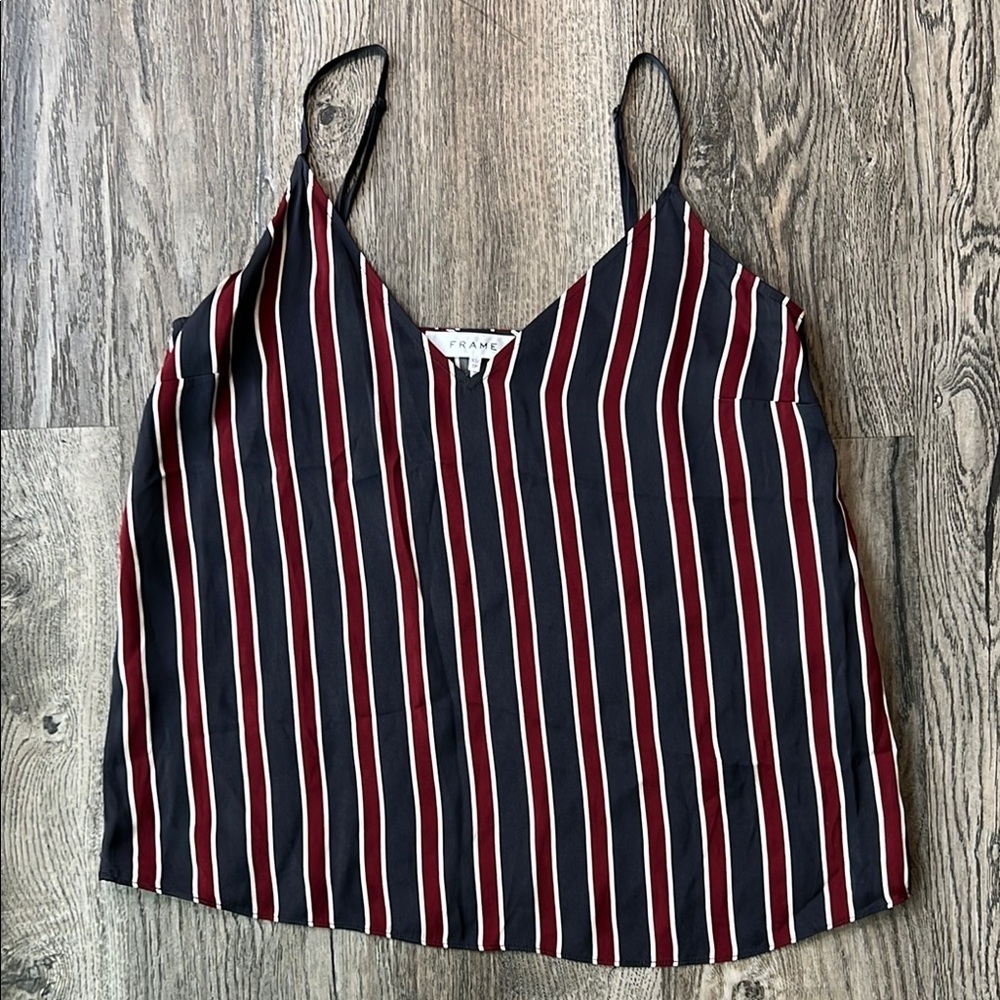 Frame Top Blue and Red Striped Classic Cami Size Extra Small Adjustable Straps - Picture 2 of 10